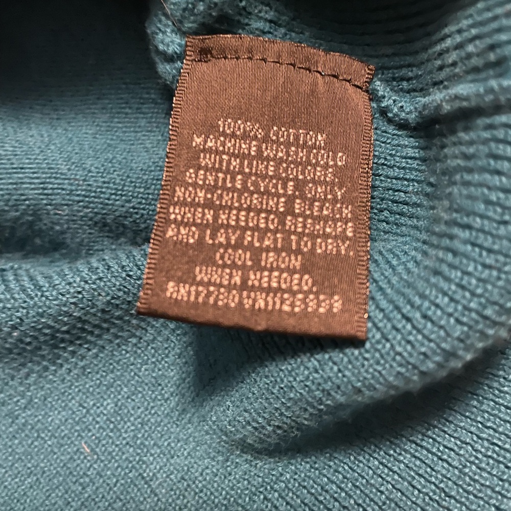 Mossimo size small 100% cotton Teal Knit Short Sleeve Cardigan cropped top euc - Picture 3 of 6